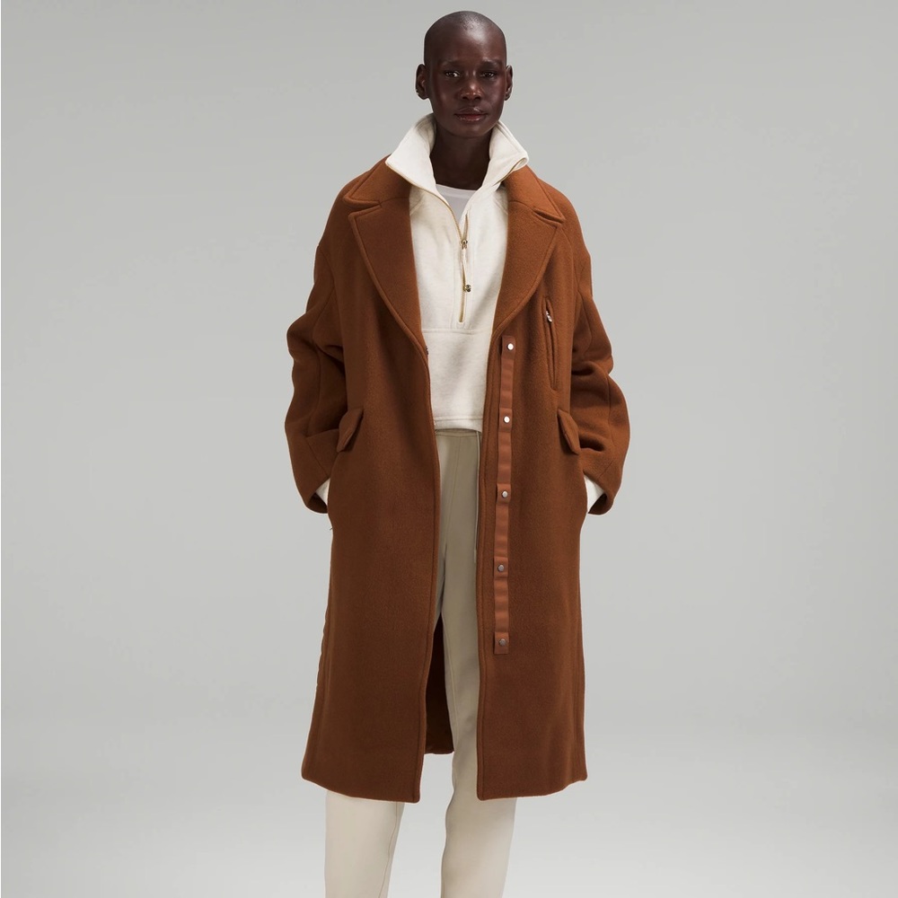 Lululemon Wool Long Coat in Roasted Brown Size 0